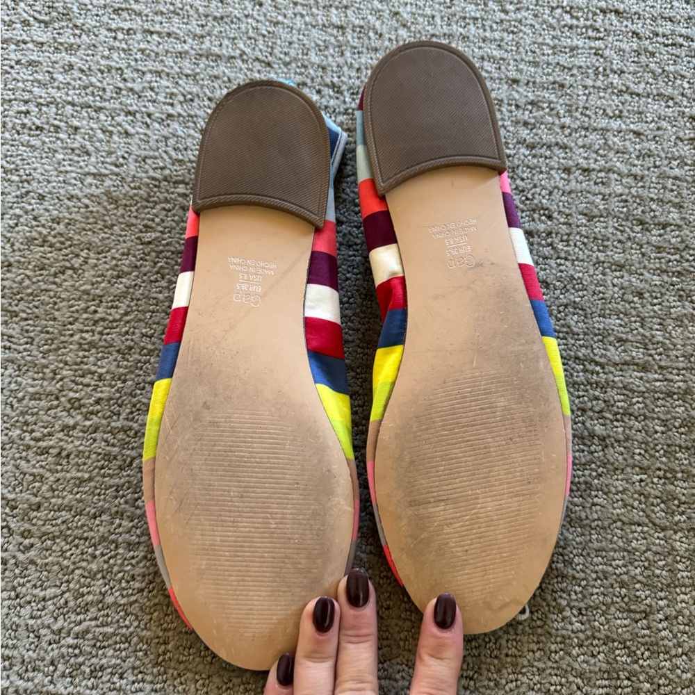 Gap Holiday Stripe Ballet Flats Size 8.5 - Picture 3 of 3